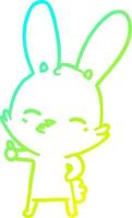 cold gradient line drawing curious bunny cartoon vector