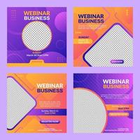 Webinar Social Media Posts Template vector