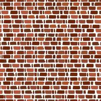 Red brick wall seamless pattern on transparent background. Cartoon vector.