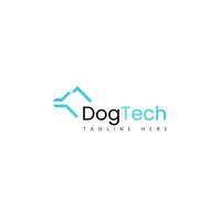 logotipo simple de perro para el diseño de vectores tecnológicos