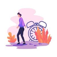 history, experience metaphore vector illustration flat design