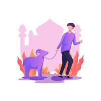 feliz ied el adha estilo plano diseño de ilustración vectorial vector