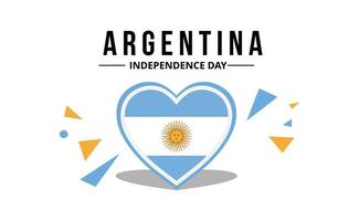 vector de bandera argentina en marco de forma de corazón y cinta de celebración