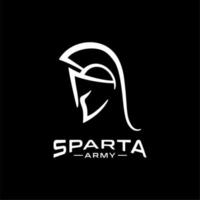 Simple Minimalist Ancient Roman Spartan Helmet Logo vector