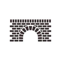 Waterway Bridge Brick , Canal Logo Simple Design vector