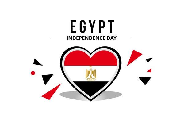 Heart Shape Egypt Flag Banner