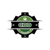 Marijuana Cannabis Leaf With Gear For CBD Cannabidiol Company Logo Design Inspiration vector