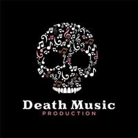 logotipo de cráneo de tono para portada de álbum de música o estudio de música. diseño vectorial vector