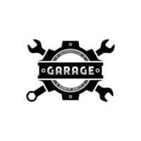 engranaje y llave inglesa para la inspiración del diseño del logotipo del garaje del taller vector