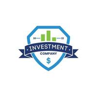 diseño del logotipo de la empresa de inversión con icono de dólar. diseño vectorial vector