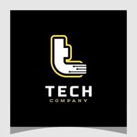 Letter T Tech Logo Icon Vector