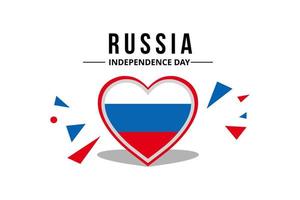 Russian Flag Heart Shape Vector For Nationalism Event