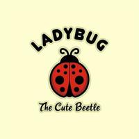 Ladybug Illustration Icon logo design vector