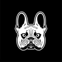 ilustración de vector de cabeza de perro bulldog, para logotipo de tienda de mascotas, diseño de pegatinas o pasador de recuerdo