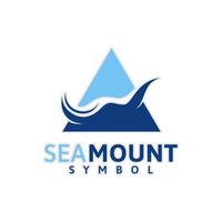 simple monte submarino mar montaña símbolo logo diseño inspiración vector