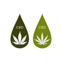 Water Drops With Marijuana Leaf Icon Logo Vector Design