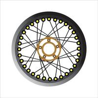 Realistic wheel part of a motorcycle vector illustration