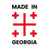 Made in Georgia square stamp with national five cross symbol vector