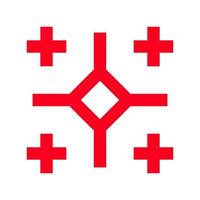 Georgia square label with Georgian national flag colors and five cross symbol vector