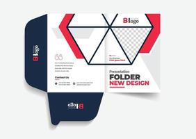 Business folder for files, design. The layout is for posting information about the company, photo, text. Modern geometric style. vector