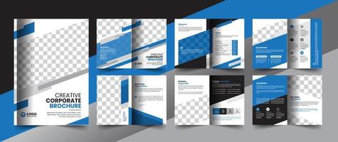 blue corporate company profile brochure annual report booklet business proposal layout concept design vector