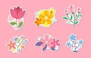 Fall Floral Sticker Collection vector