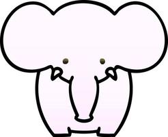 quirky gradient shaded cartoon elephant vector