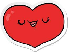 sticker of a cartoon love heart vector