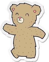 sticker of a cute cartoon teddy bear vector