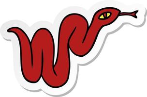 sticker cartoon doodle of a garden snake vector