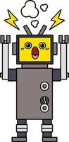 cute cartoon broken robot vector