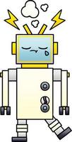 gradient shaded cartoon crying robot vector