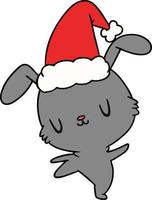 christmas cartoon of kawaii rabbit vector