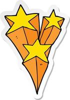 sticker of a cartoon shooting stars vector