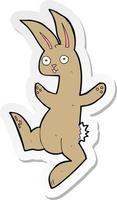 sticker of a funny cartoon rabbit vector