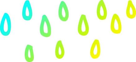 cold gradient line drawing cartoon rain vector