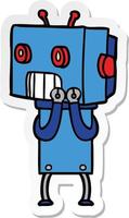 sticker of a cartoon robot vector