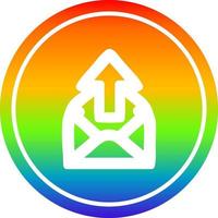 send email circular in rainbow spectrum vector