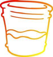 warm gradient line drawing cartoon glass of drink vector