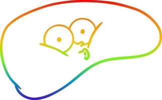 rainbow gradient line drawing cartoon liver vector