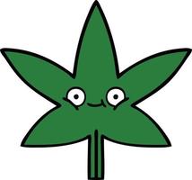 cute cartoon marijuana leaf vector