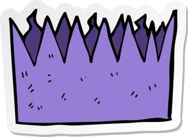 sticker of a cartoon paper crown vector