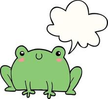 cartoon frog and speech bubble vector