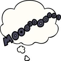 cartoon moo noise and thought bubble vector