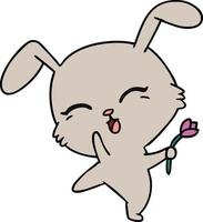 cartoon of cute kawaii bunny vector