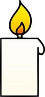 gradient shaded cartoon lit candle vector