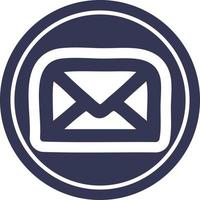 envelope letter circular icon vector