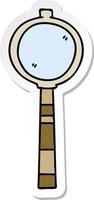 sticker of a quirky hand drawn cartoon magnifying glass vector