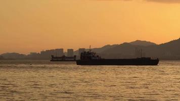 Ferry move at sea. video