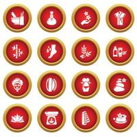 Spa salon icons set, simple style vector